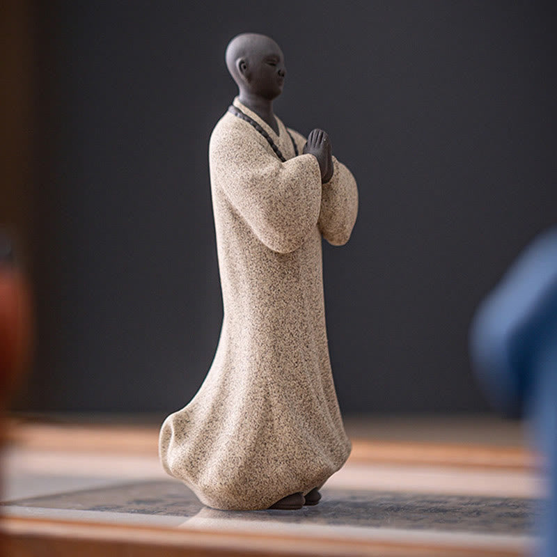 Statue de Bouddha méditant en céramique 5x5x13cm pour la sérénité