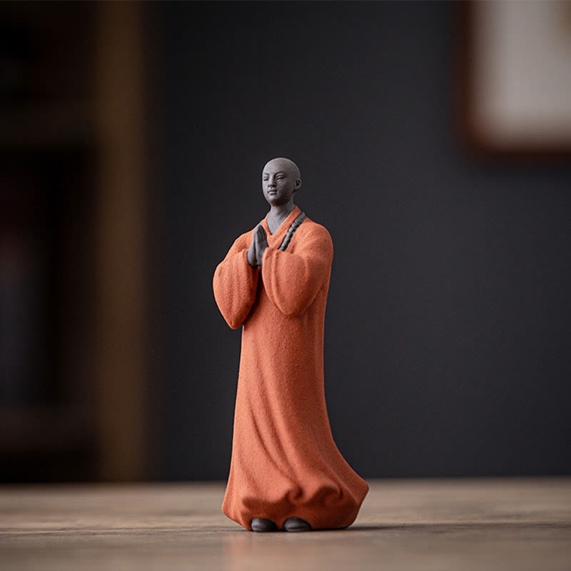 Statue de Bouddha méditant en céramique 5x5x13cm pour la sérénité