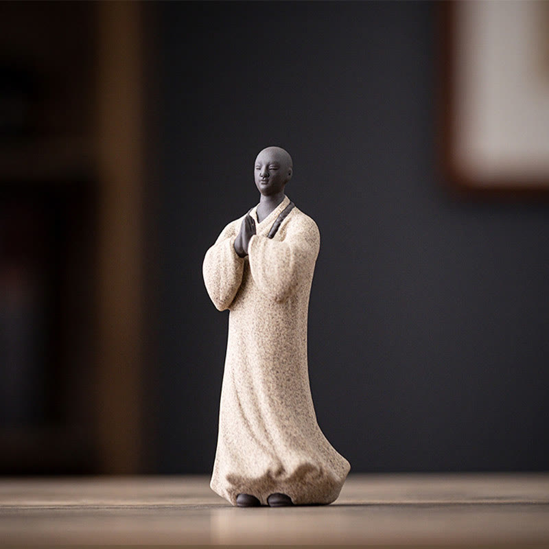 Statue de Bouddha méditant en céramique 5x5x13cm pour la sérénité