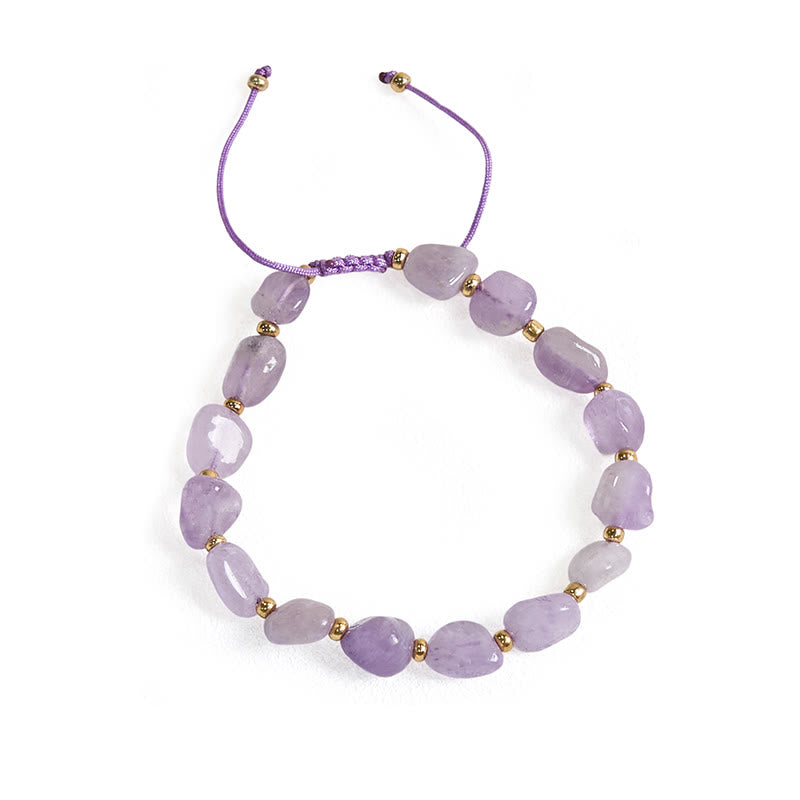 Bracelet d'équilibre en améthyste de 6 à 10 mm avec cordon de forme irrégulière