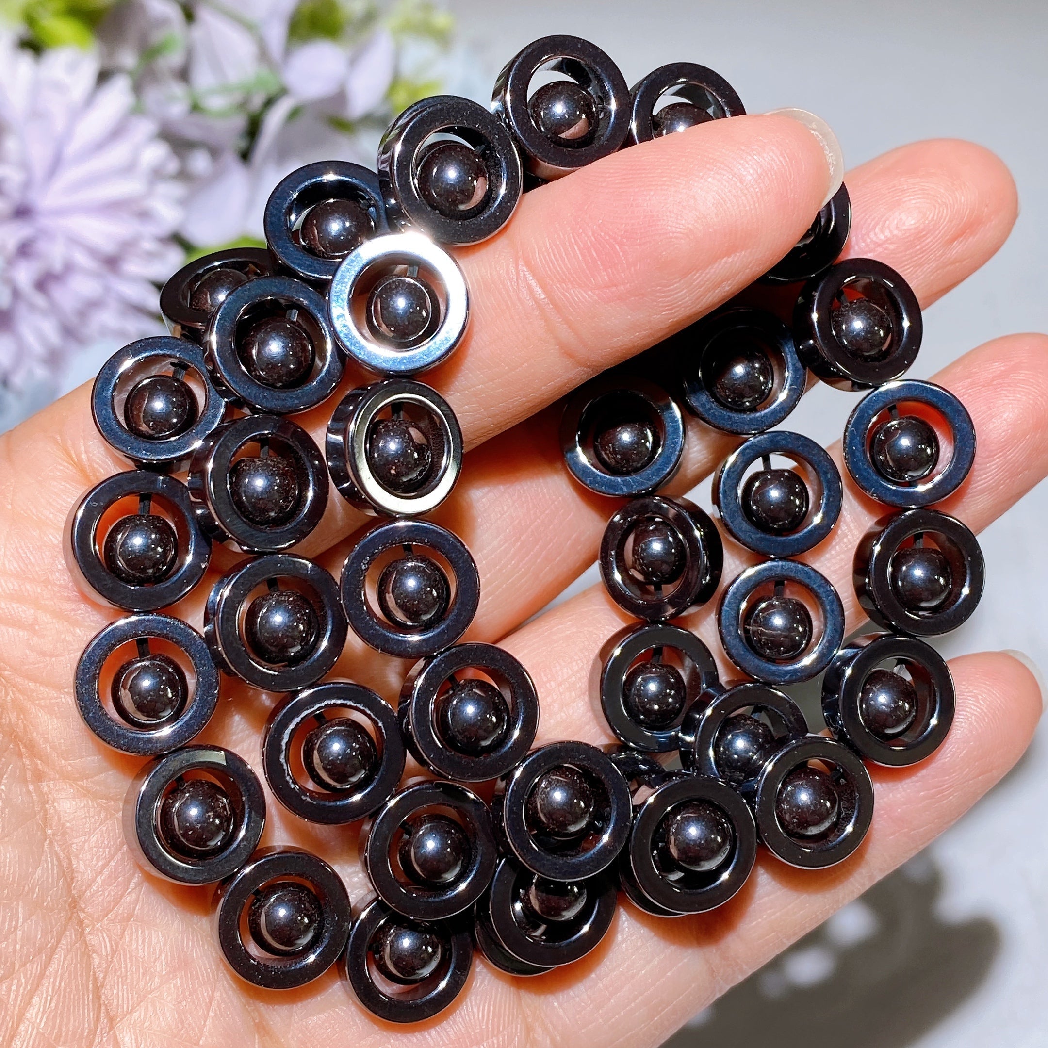 6-10mm Hematite Spiritual Bracelet for Protection & Healing