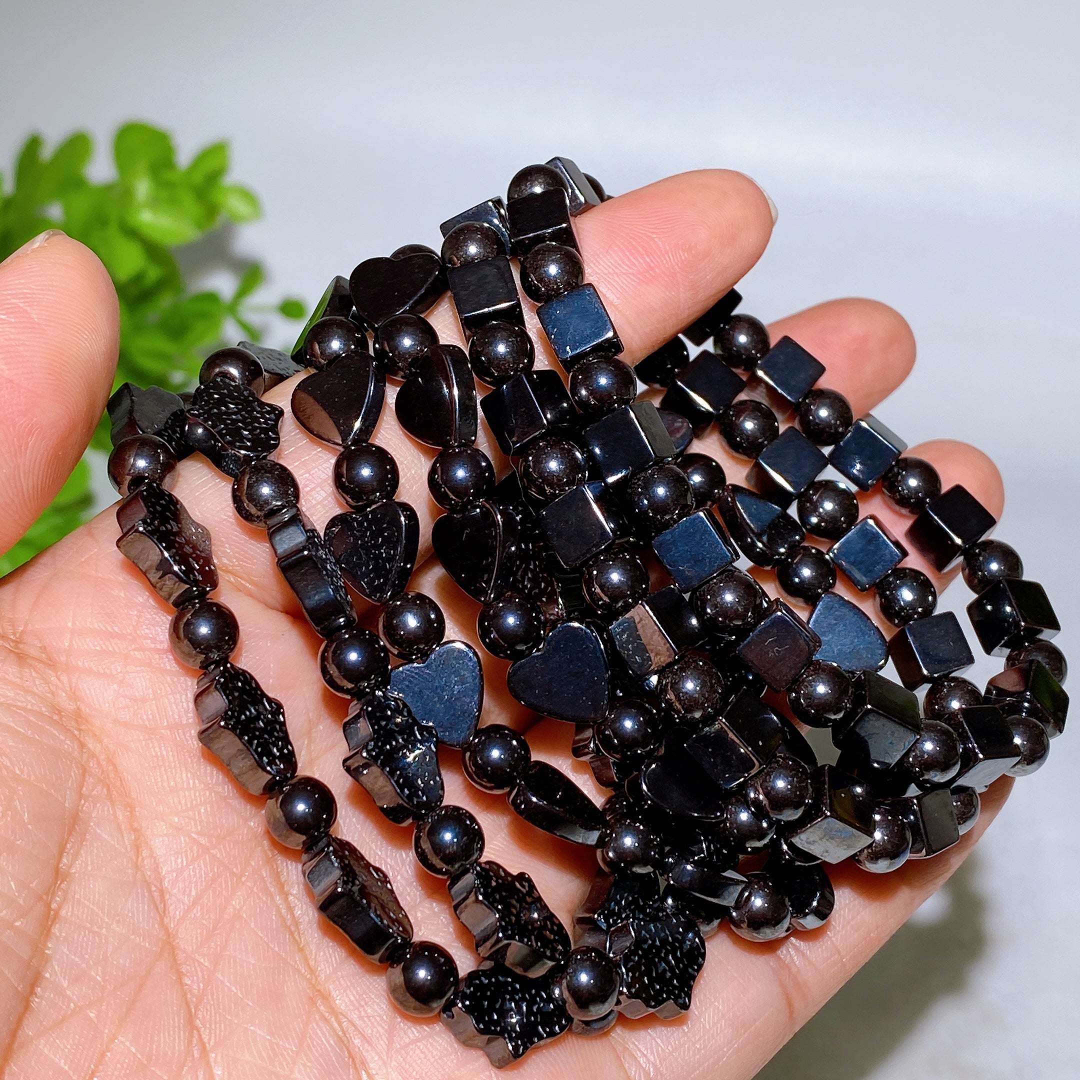 6-10mm Hematite Spiritual Bracelet for Protection & Healing