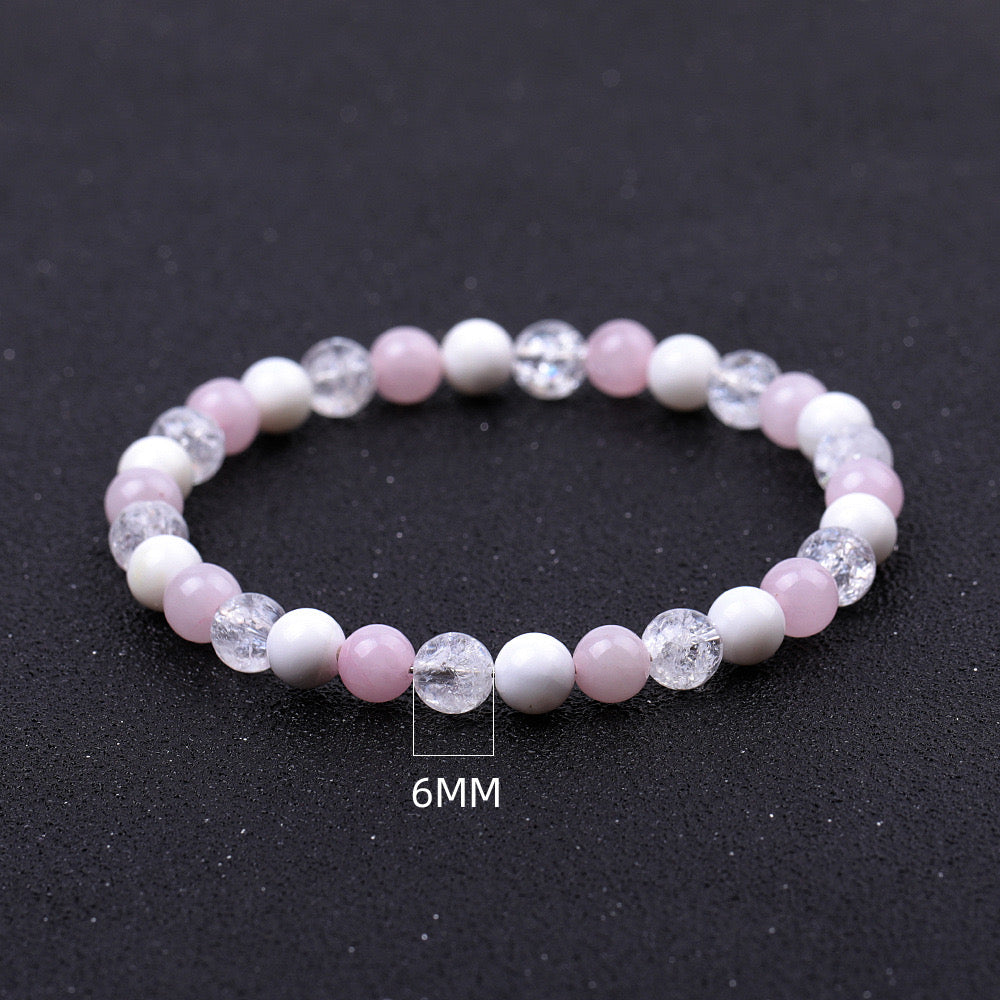 6-10mm Rose Quartz Jade Clear Quartz Spiritual Bracelet