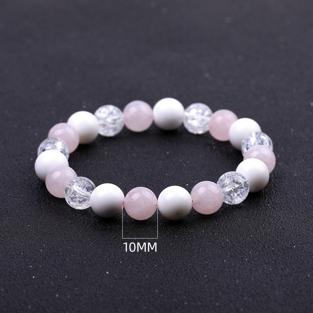 6-10mm Rose Quartz Jade Clear Quartz Spiritual Bracelet