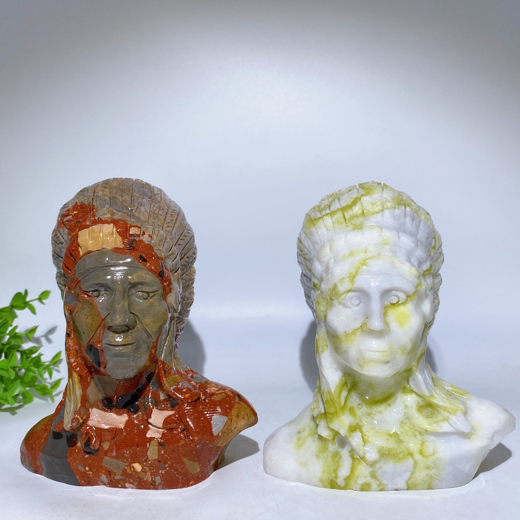 6.2 inch Jade Bust Crystal Figurine for Spiritual Healing