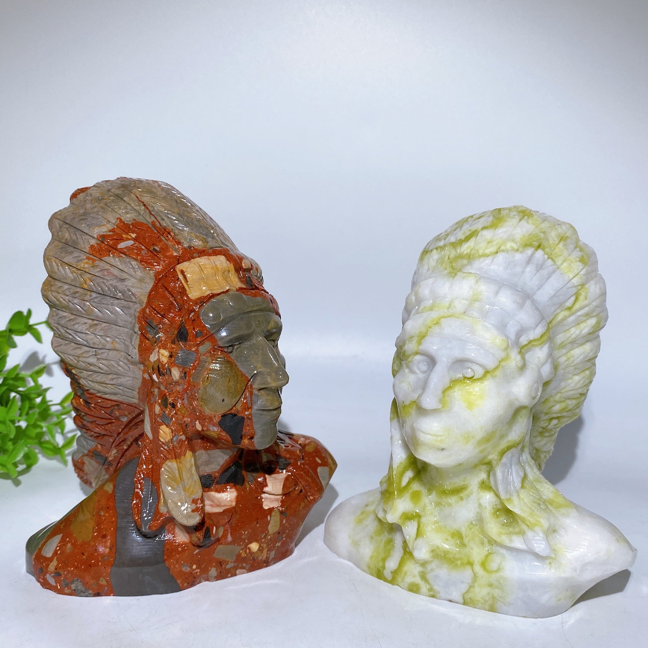 6.2 inch Jade Bust Crystal Figurine for Spiritual Healing