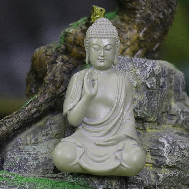 Petite statue de Bouddha en résine de 6,2 pouces pour la méditation et la compassion