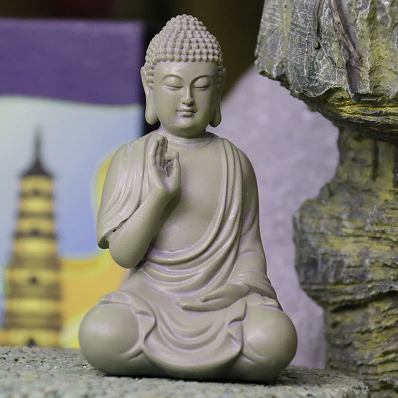 Petite statue de Bouddha en résine de 6,2 pouces pour la méditation et la compassion