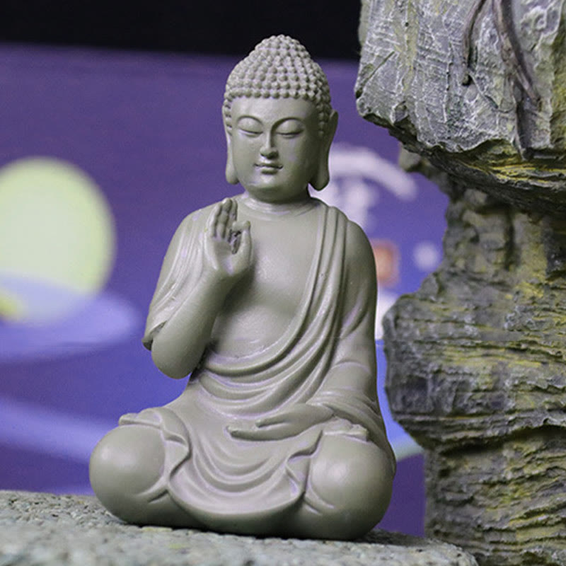 Petite statue de Bouddha en résine de 6,2 pouces pour la méditation et la compassion