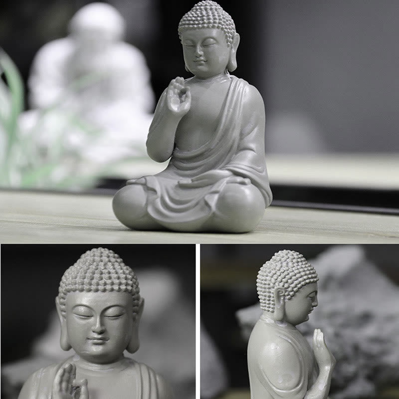 Petite statue de Bouddha en résine de 6,2 pouces pour la méditation et la compassion