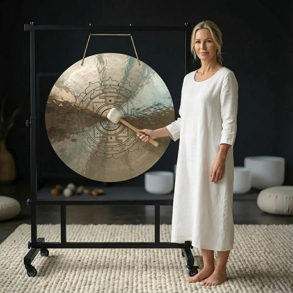 Gong à vent Sri Yantra de 6 à 52 pouces pour la méditation