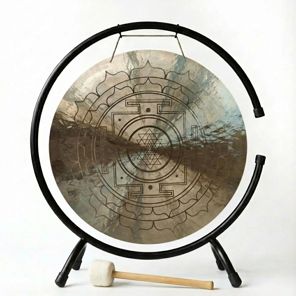 Gong à vent Sri Yantra de 6 à 52 pouces pour la méditation