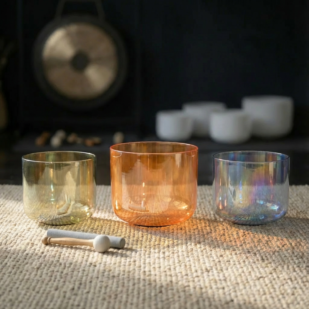 Ensemble de bols chantants en cristal de quartz de 6", 8", 10" pour la guérison