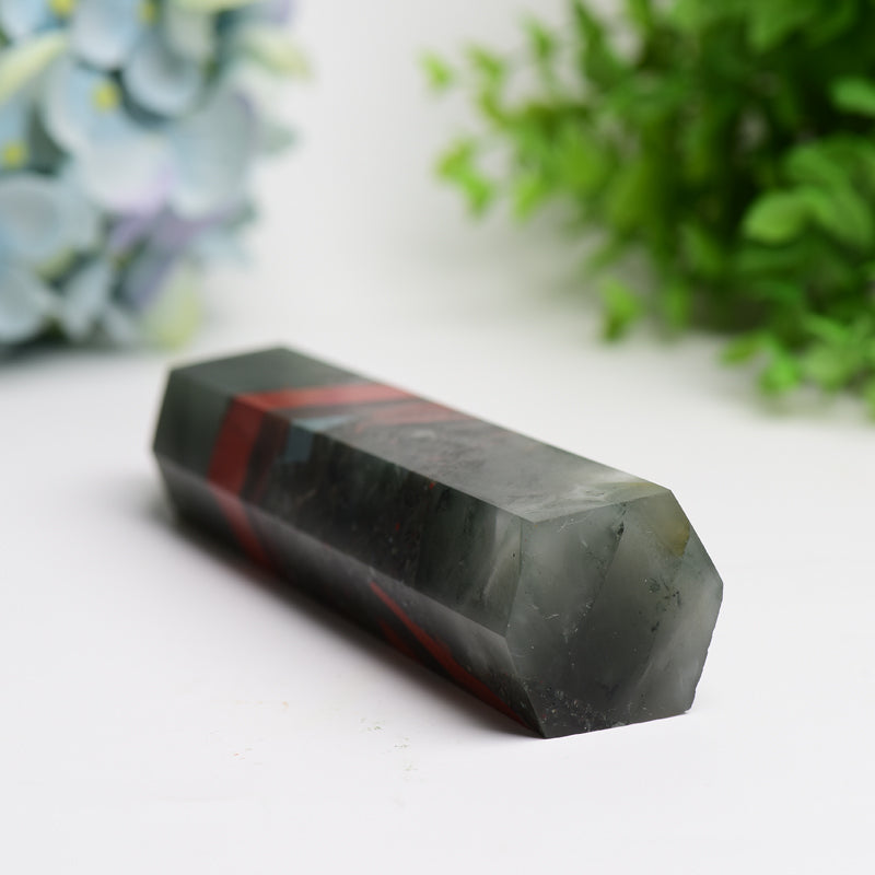 6-8 Inch Africa Blood Stone Crystal Tower for Healing