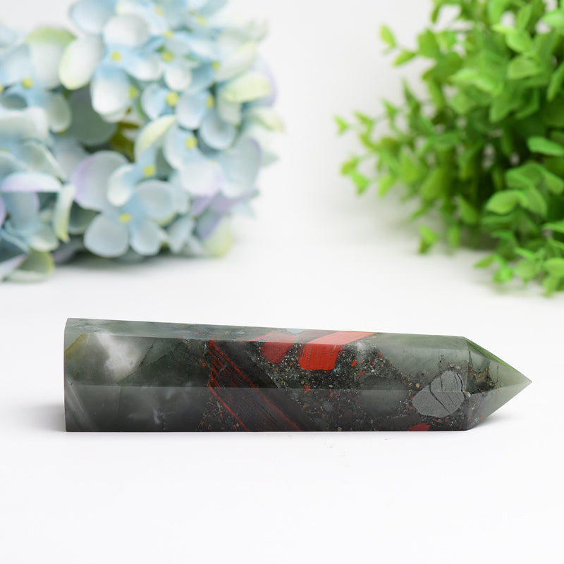 6-8 Inch Africa Blood Stone Crystal Tower for Healing