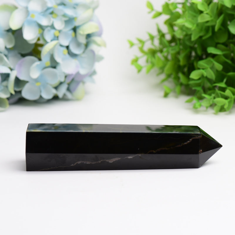 6 to 8 Inch Blue Tiger Eye Crystal Tower for Spiritual Healing