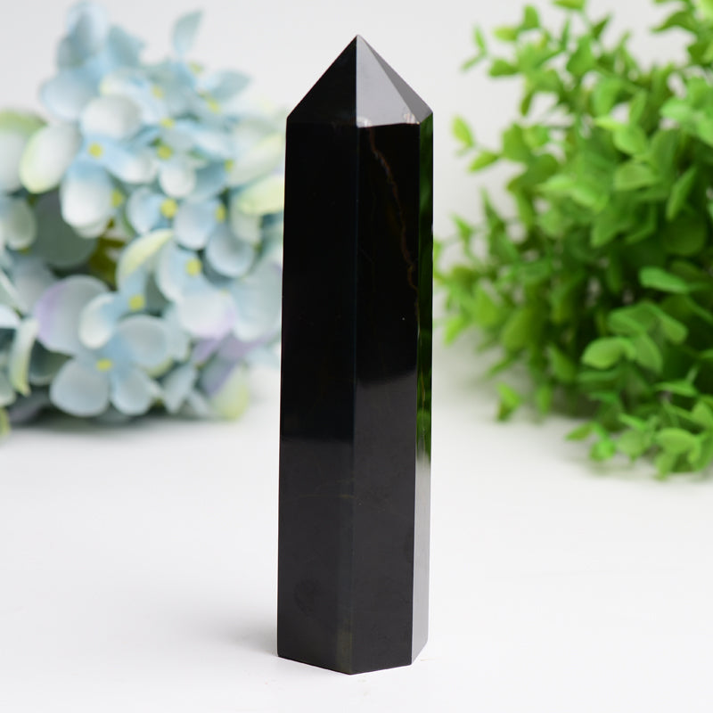 6 to 8 Inch Blue Tiger Eye Crystal Tower for Spiritual Healing