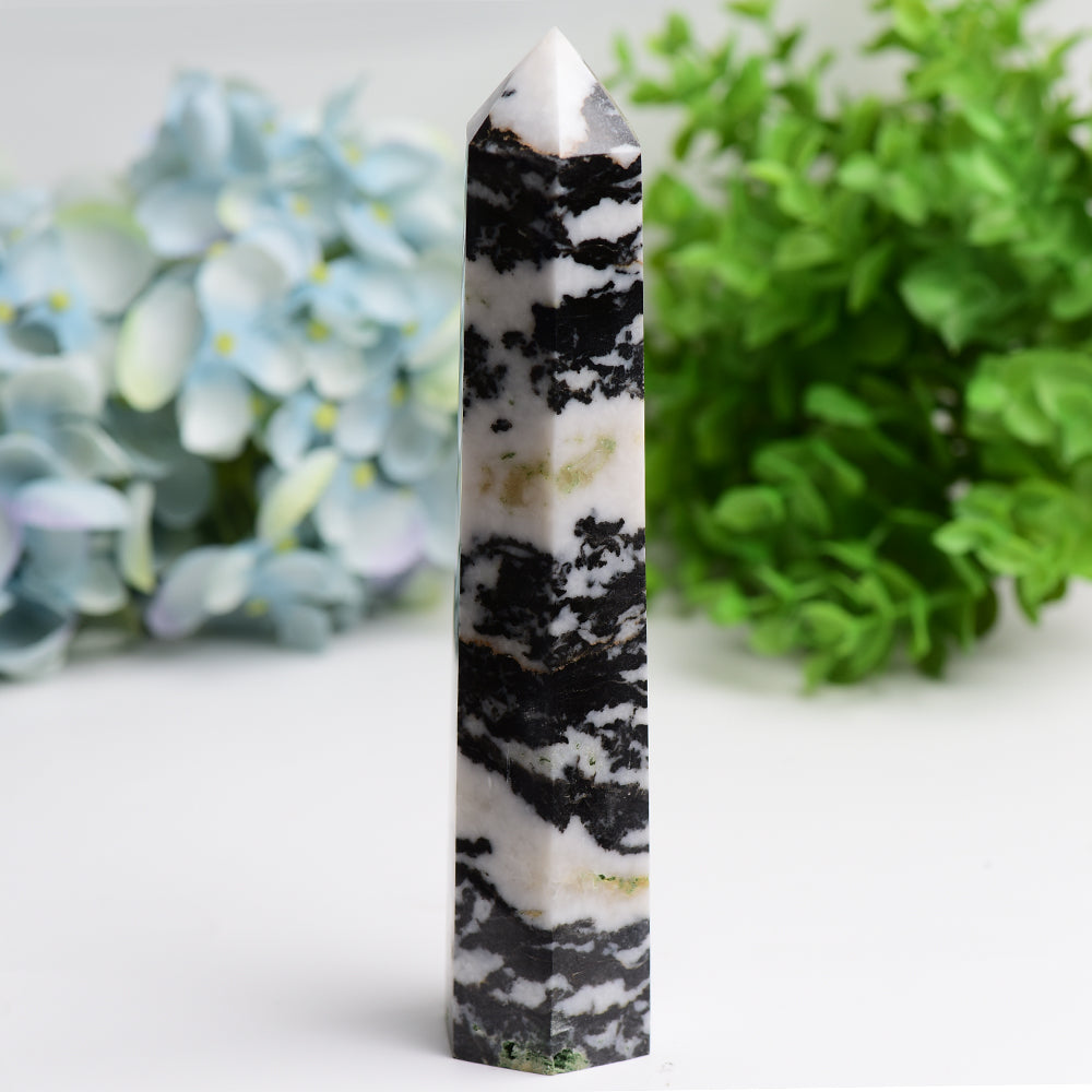 6-8 inch Zebra Jasper Crystal Tower for Healing