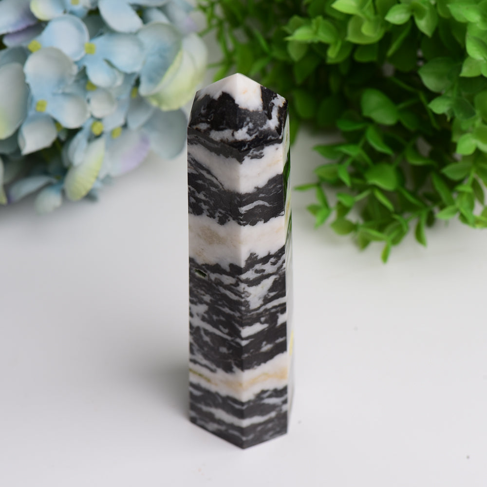 6-8 inch Zebra Jasper Crystal Tower for Healing