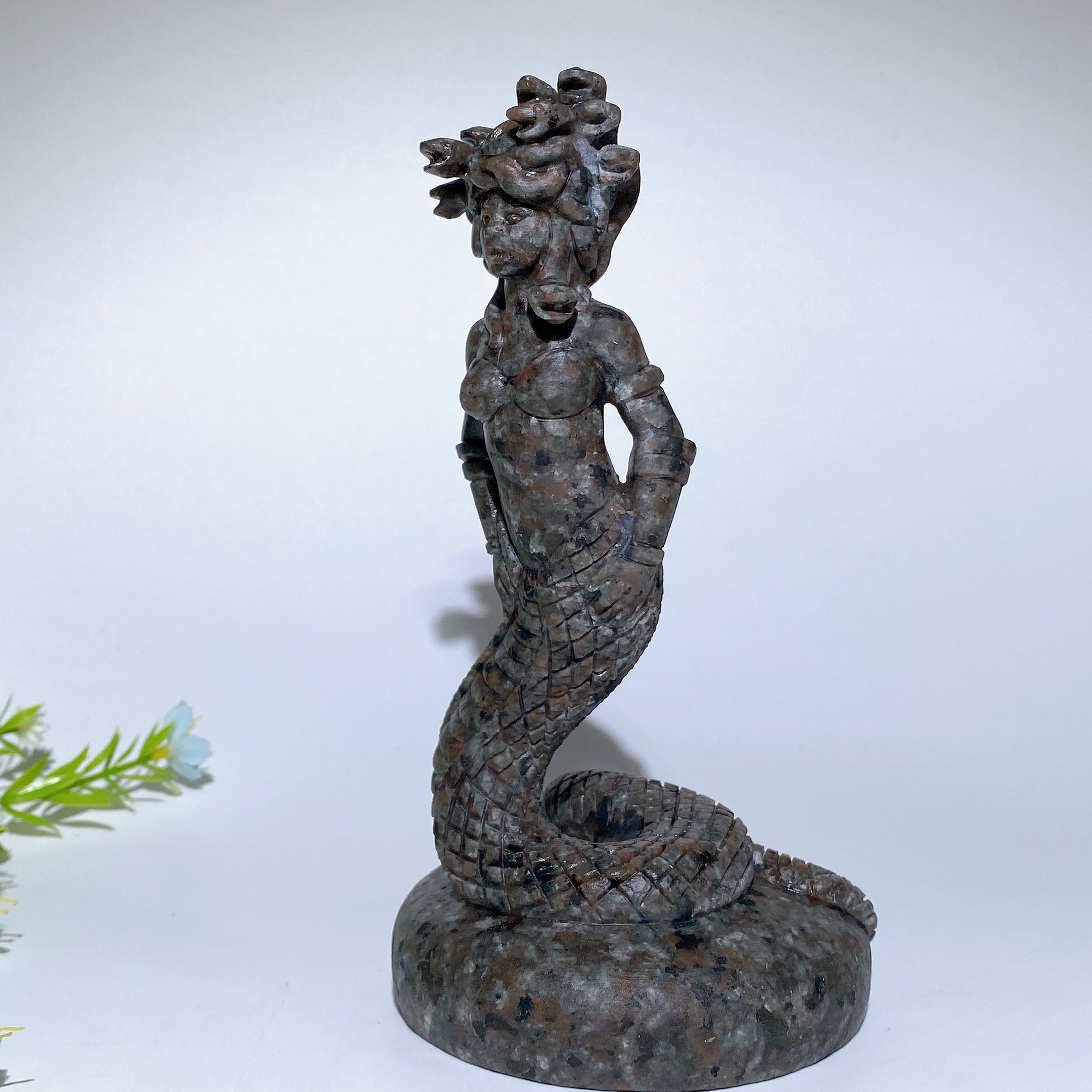 6.9 inch Yooperlite Garnet Medusa Crystal Figurine