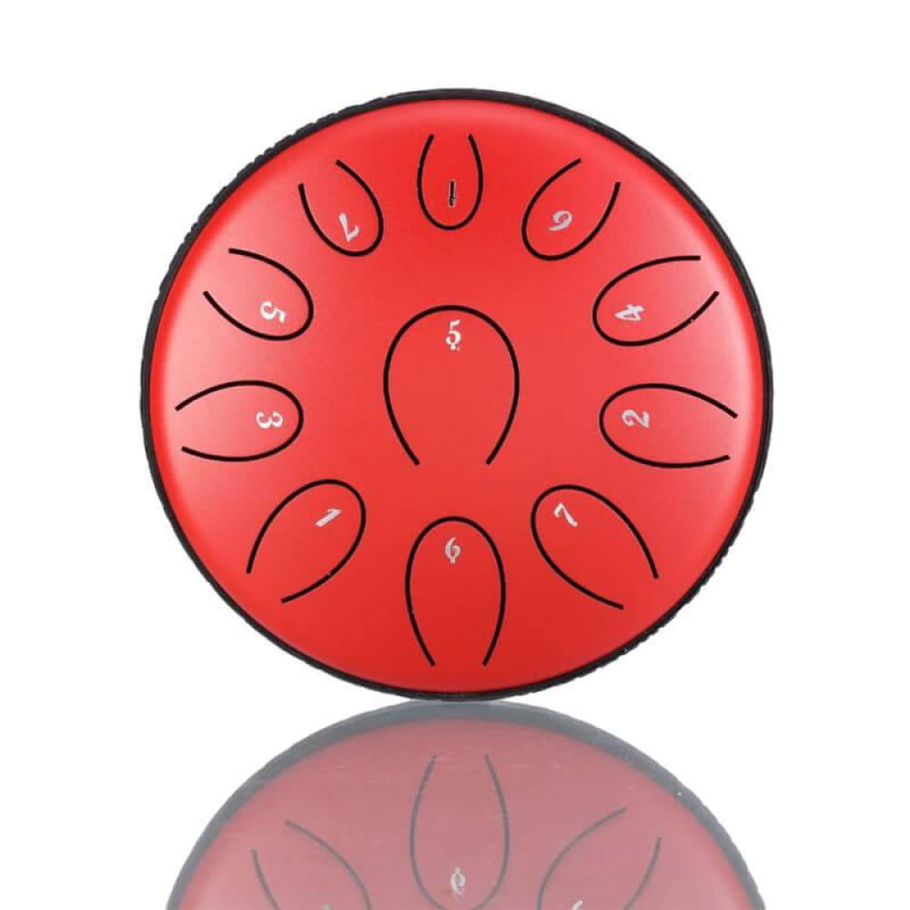 6’ Carbon Steel Tongue Drum 11 Notes in C/D Major - 6 Inches/11 Notes (C Major) / Cinnabar Red