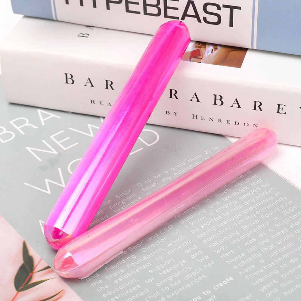 6-Inch Aura Pink Polished Crystal Selenite Wand