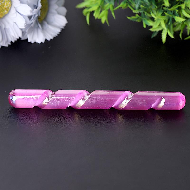 Baguette de cristal de sélénite Aura de 6 pouces pour la clarté et la paix