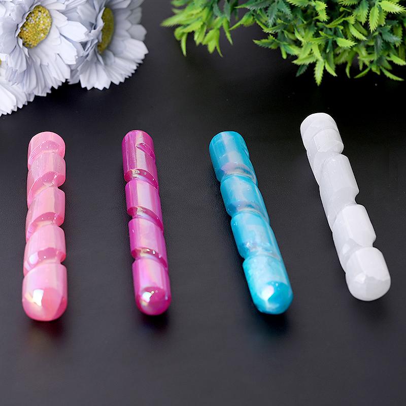 Baguette de cristal de sélénite Aura de 6 pouces pour la clarté et la paix