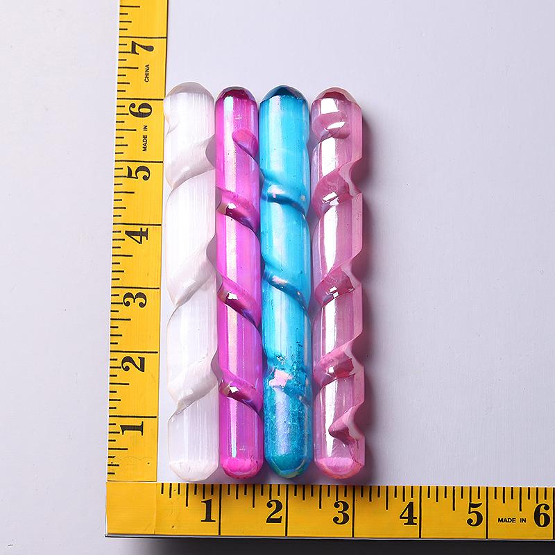 Baguette de cristal de sélénite Aura de 6 pouces pour la clarté et la paix