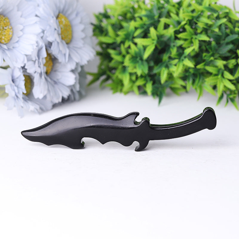 6-inch Black Obsidian Knife Crystal Shape for Protection
