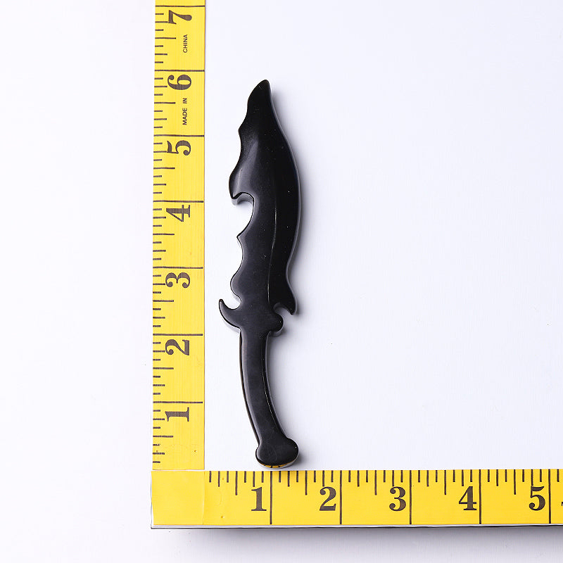 6-inch Black Obsidian Knife Crystal Shape for Protection