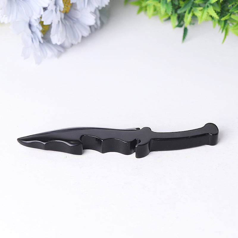 6-inch Black Obsidian Knife Crystal Shape for Protection