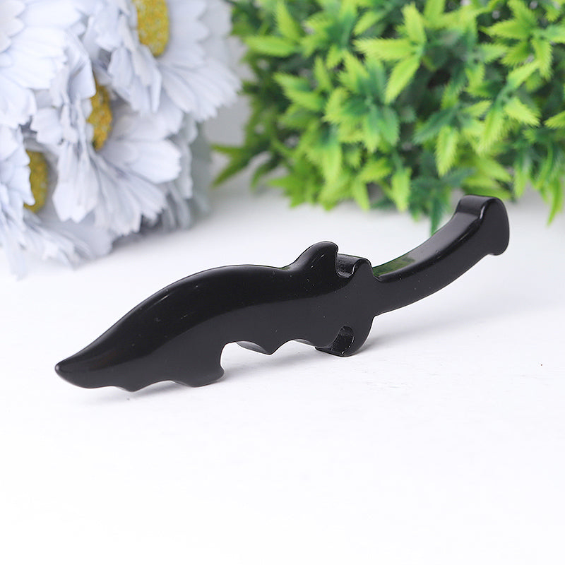 6-inch Black Obsidian Knife Crystal Shape for Protection