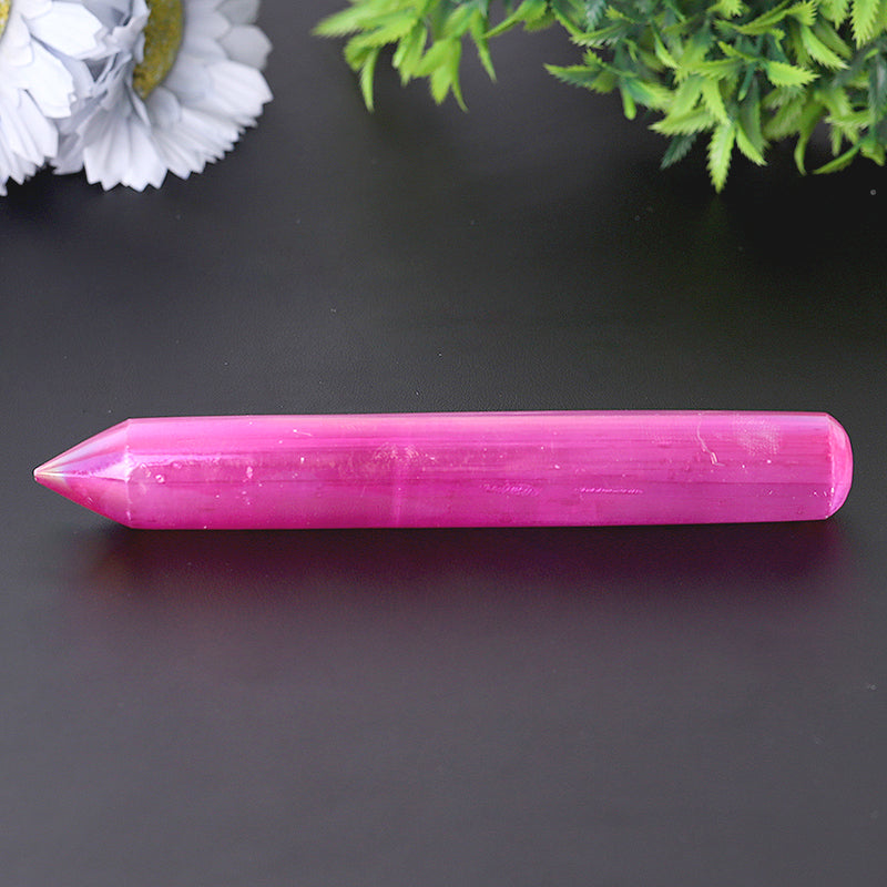 6 Inch Blue Selenite Crystal Wand for Meditation