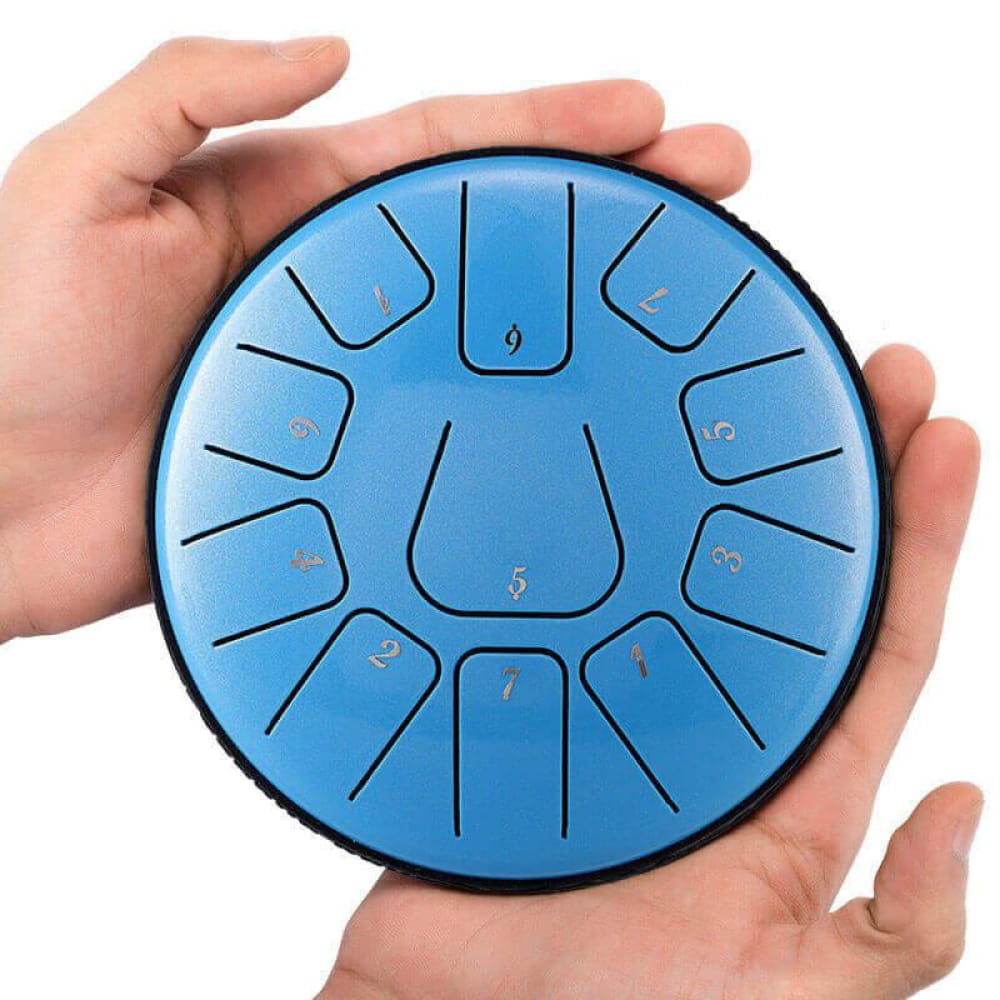 6-Inch Carbon Steel Tongue Drum 11 Notes in D Key - 6 Inches/11 Notes (D Major) / Lake Blue / Lake