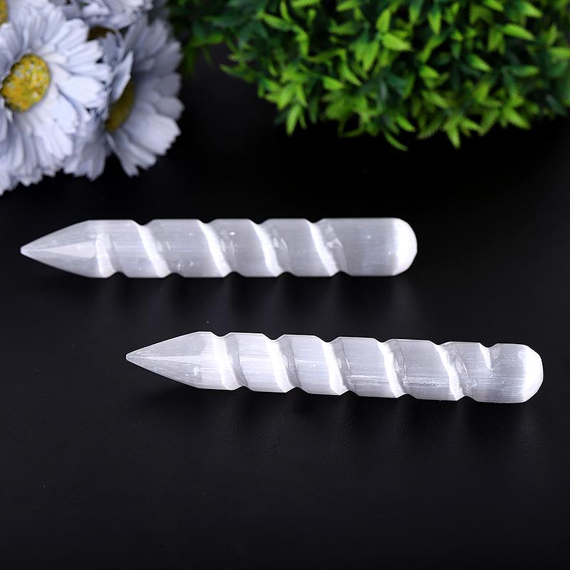 Baguette de cristal de sélénite de 6 pouces – Paix et clarté
