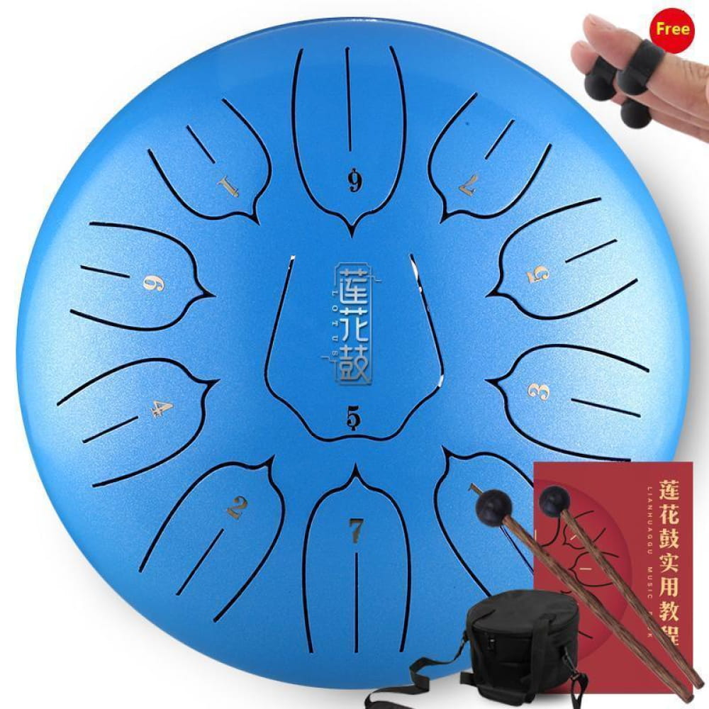 6-Inch Steel Tongue Drum 8 Notes for Beginners & Kids - 12 Inches / 11 Notes / BLUE Musical