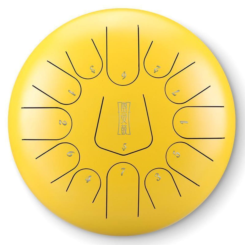 6-Inch Steel Tongue Drum 8 Notes for Beginners & Kids - 12 Inches / 13 Notes / Yellow Musical