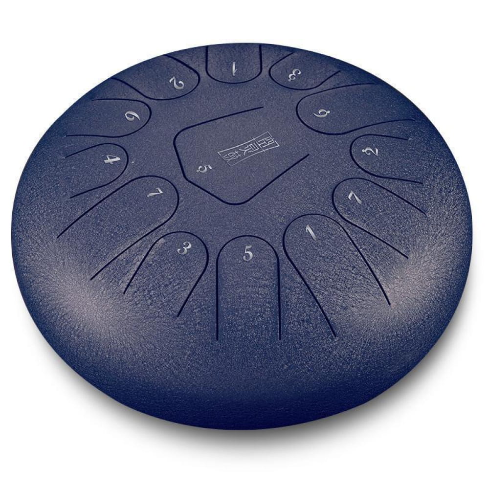 6-Inch Steel Tongue Drum 8 Notes for Beginners & Kids - 12 Inches / 13 Notes / Navy Musical