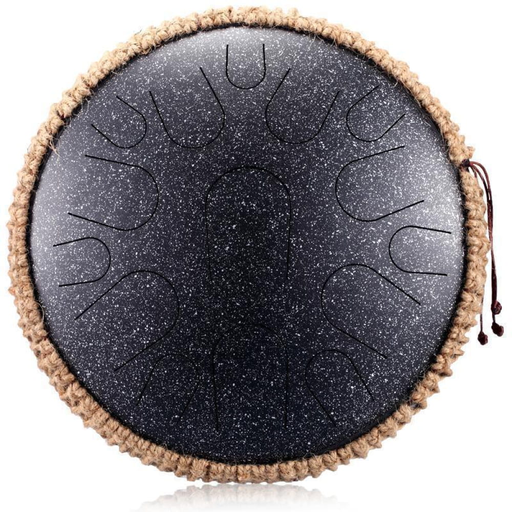 6-Inch Steel Tongue Drum 8 Notes for Beginners & Kids - 16 Inches / 15 Notes / BLACK Musical