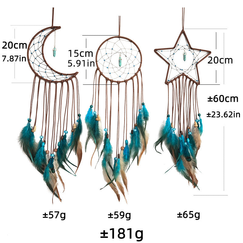 60-70cm Sun Moon Star Dreamcatcher Set for Spiritual Healing