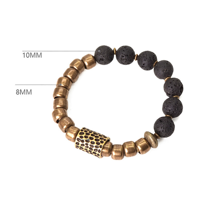 Rainbow Obsidian Copper Healing Bracelet | Lava Rock Energy