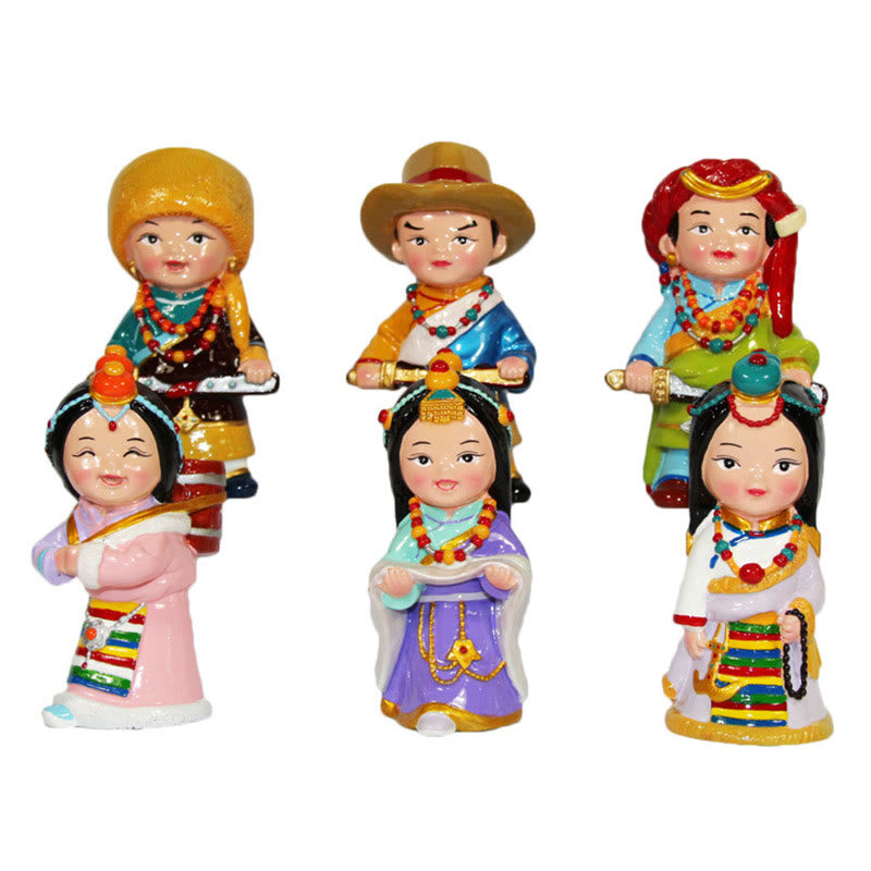 Figurines spirituelles tibétaines peintes à la main de 11 cm