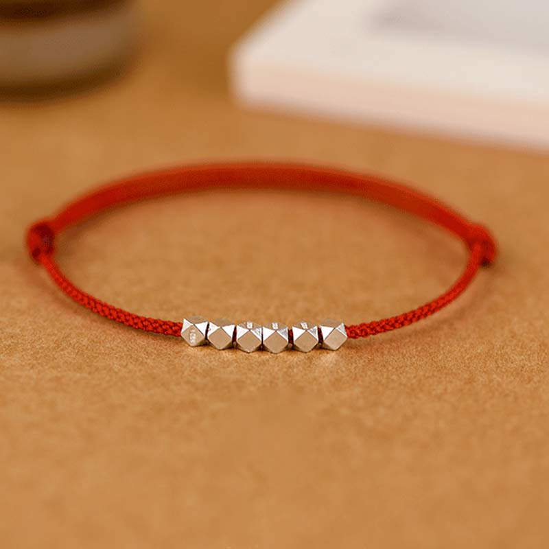 925 Sterling Silver Red String Braid Bracelet Anklet for Protection