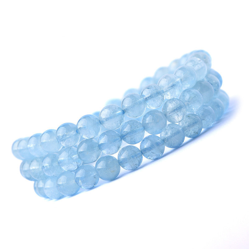 6mm Aquamarine Bracelet for Peace and Emotional Healing