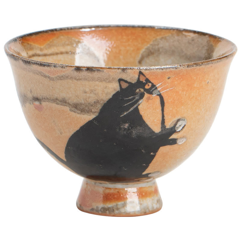 Tasse à thé en céramique pour chat de 60 ml pour décoration zen et méditation