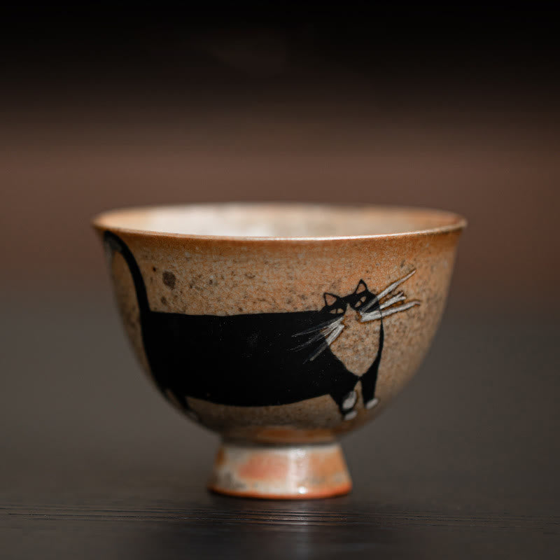 Tasse à thé en céramique pour chat de 60 ml pour décoration zen et méditation