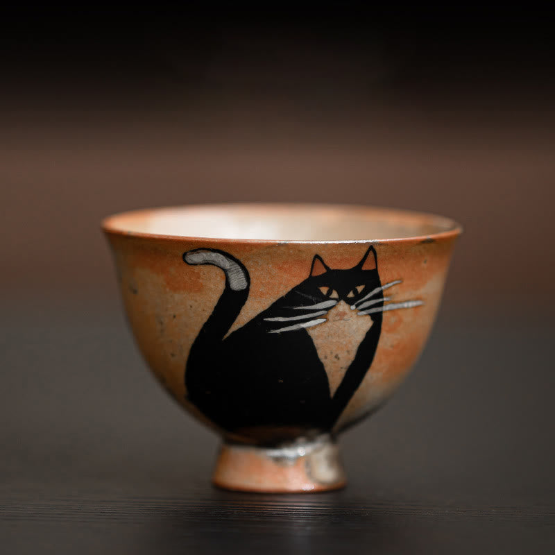 Tasse à thé en céramique pour chat de 60 ml pour décoration zen et méditation