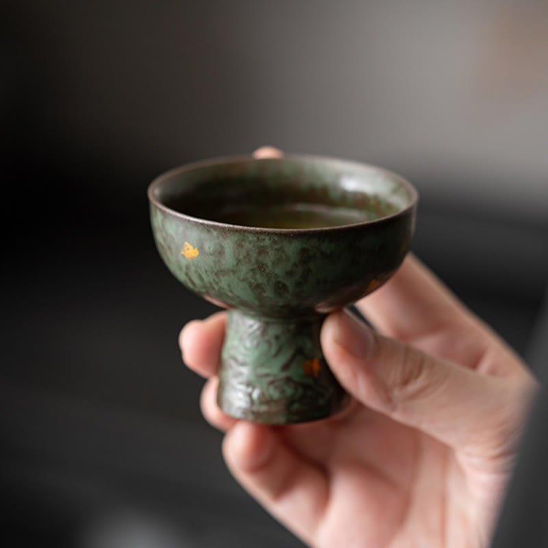 Tasse à thé en céramique vintage « Nuages ​​de bon augure » ​​de 60 ml pour la cérémonie du thé