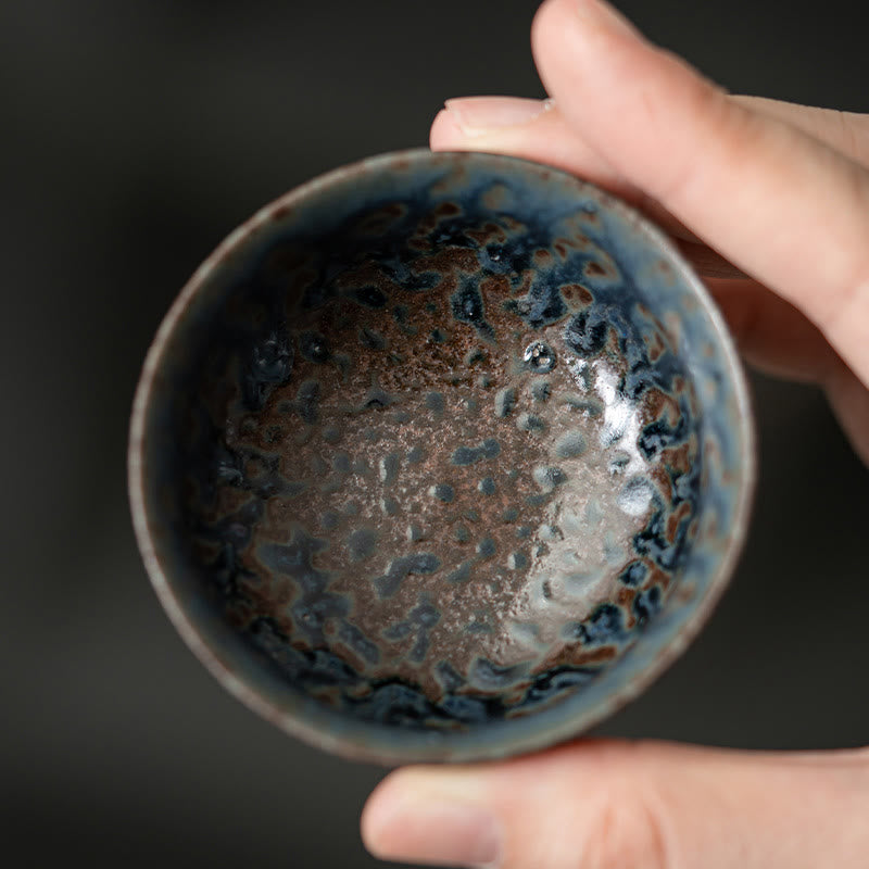 Tasse à thé en céramique vintage « Nuages ​​de bon augure » ​​de 60 ml pour la cérémonie du thé